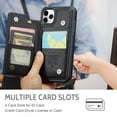 thumbnail image 6 of Mantto Case for iPhone 16 Pro Max with Card Holder, Retro PU Leather RFID Blocking Credit Card Slots Double Magnetic Clasp Flip Kickstand Shockproof Phone Cover for iPhone 16 Pro Max,Black, 6 of 9