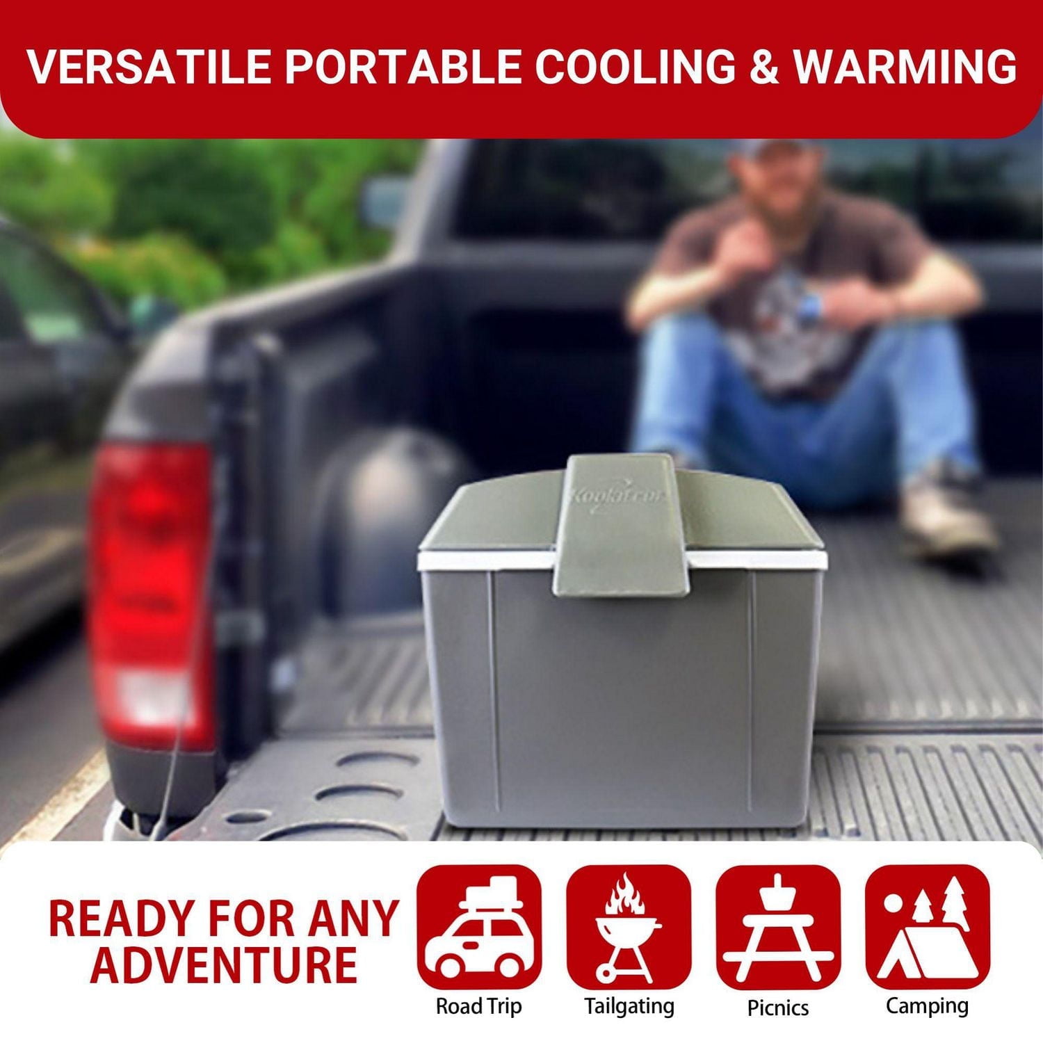 Koolatron 12V Electric Cooler/Warmer, 9L (9.8 qt) Thermoelectric Lunch Box, Portable Mini Fridge, Gray