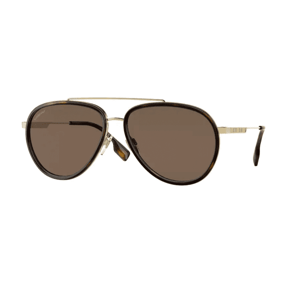 Burberry Oliver BE 3125 Metal Unisex Aviator Sunglasses Gold 59mm Adult