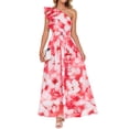 thumbnail image 1 of Vestido largo ZESICA 2025 con estampado floral bohemio de un solo hombro para mujer, 1 of 7