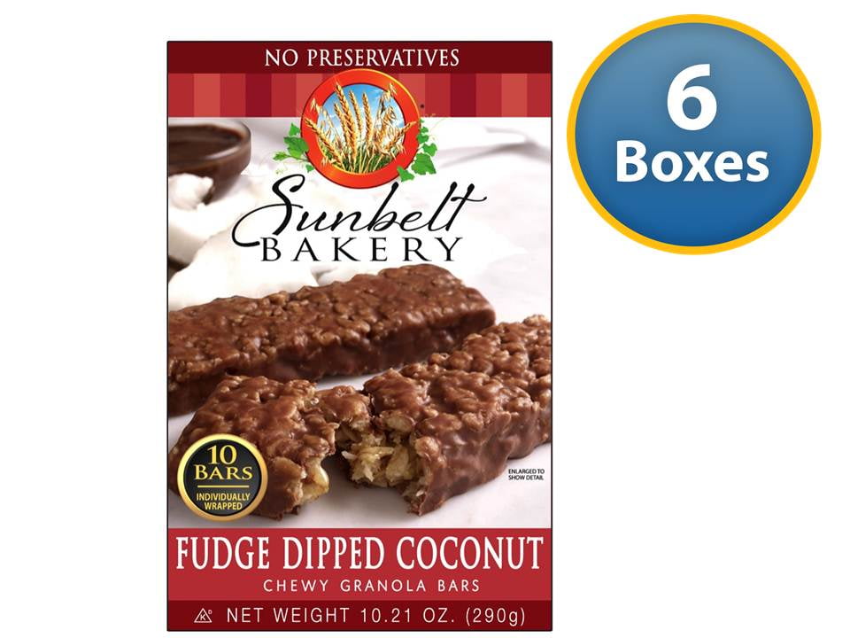 FudgeDipped COCONUT Chewy Granola Bars 10Count (6 Boxes) by Sunbelt