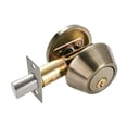thumbnail image 3 of Cerradura de puerta con cerrojo de seguridad, perilla de puerta redonda, interior y exterior, de acero inoxidable, cilindro único con llaves para la Marrón, 3 of 8
