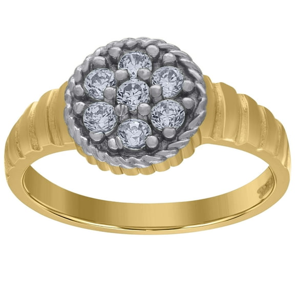 10kt 10k Two-Tone Gold Womens Cubic Zirconia Engagement Ring