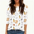 thumbnail image 3 of DORKASM Easter Ladies Shirt Eggs Crew Neck Spring T Shirts Funny 2026 Plus Size Tees Bunny Graphic 3/4 Sleeve Blouses White M, 3 of 4