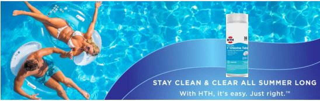 HTH 1 Inch Chlorine Tablets 1.5 lb Pool Sanitizer for Algae and Bacteria Prevention