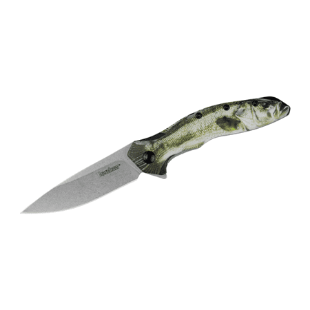 Kershaw Shoreline Assisted Open Liner Lock Drop Point Blade EDC Folding Pocket Knife- Bass