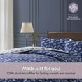 thumbnail image 5 of Virtu Comforter Sets, All Season Lightweight Botanical Full Size Comforter Sets, 3-Pc Bedding Sets, Majestic Blue/Cloud Stone, 5 of 8
