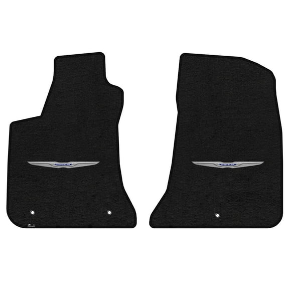 Lloyd Mats LogoMat Custom-Fit 2PC Carpet Floor Mats for 2011-2023 Chrysler 300 RWD, Charcoal