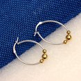 thumbnail image 6 of LeCalla 925 Sterling Silver Jewelry Light-Weight Two-Tone Gold Bead Oval Hoop Earrings for Women and Teen 33MM, 6 of 9