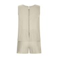thumbnail image 3 of Birdeem Mode Femme Col Rond Blouse Sans Manches Ample Coton Lin Poches Pantalons Ensembles Chemises, 3 of 12