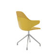 thumbnail image 2 of Adora Swivel Accent Chair with Upholstered Seat and Back, Mustard, 2 of 8