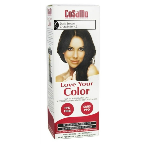 CoSaMo Love Your Color Non Permanent Hair Color, Dark Brown, 1 Count