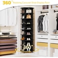 thumbnail image 4 of U-MAX  8-Tier Rotating Shoe Rack,360° Spinning Organizer, Rack Round Carousel Vertical Handbag Closet, 23.6"x23.6"x74",Black, 4 of 10
