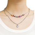 thumbnail image 3 of SIfdSeng Collier Coloré Perlé pour Filles Chaîne de Clavicule Cœur de Papillon Douce et Enfantine, 3 of 3