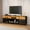 Black, variant on Aphthongs 90" Fireplace TV Stand with 50" Electric Fireplace, LED Light Entertainment Center for TVs Up to 100", High Glossy Modern Media Console for Living Room, Bedroom
