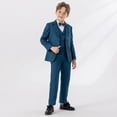 thumbnail image 7 of Boys Wedding Ring Bearer Tuxedo Suit 5 PCS Gentlemen Outfits Blazer Dress Shirts Pants Vest Bowtie Formal Dresswear 7 Years, Green, 7 of 7
