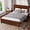 Walnut, variant on Queen Size Bed, Farmhouse Style with Barn Door Headboard and Footboard, Under-Bed Storage, Pinewood Frame for Bedroom, Grey
