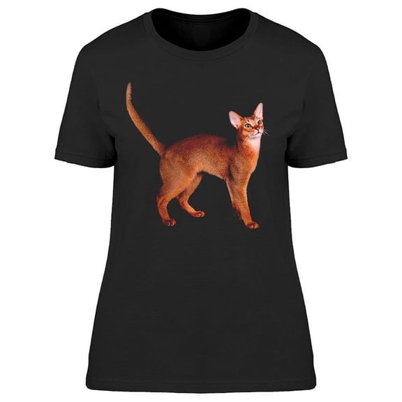 Abyssinian Cat W/Lifted Tail T-Shirt Women -Image by Shutterstock Women T-Shirt, Female Small