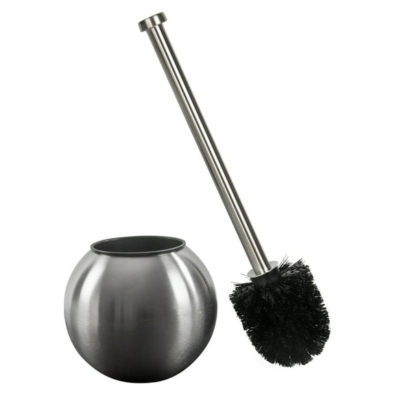 Bath Bliss Globe Design Toilet Brush and Holder in Stainless Steel