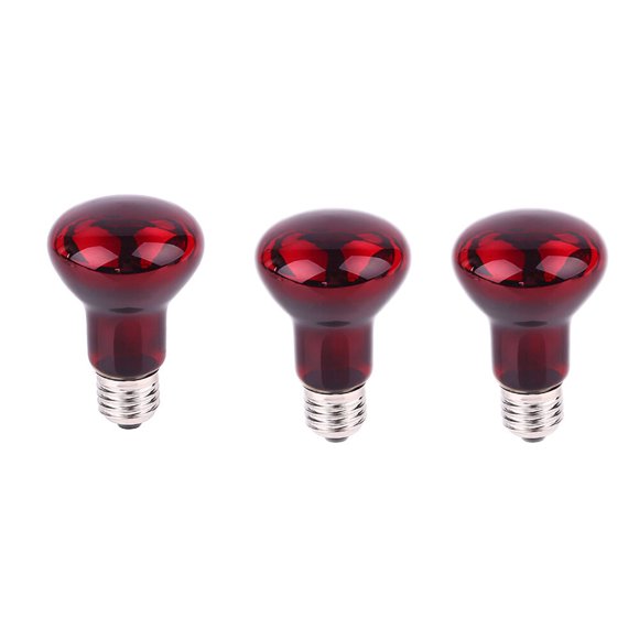 3Pc E27 220-240V Heating Lamp Light Heating Emitter Lamp for Lizard Aquarium Snake Pet (Red)