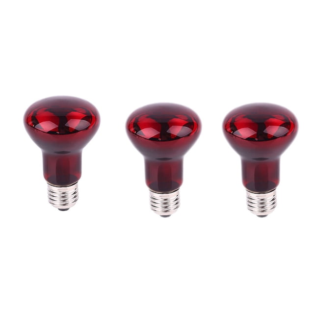 3Pc E27 220-240V Heating Lamp Light Heating Emitter Lamp for Lizard Aquarium Snake Pet (Red)