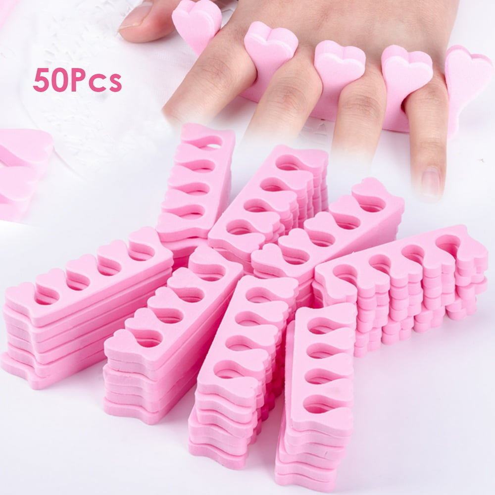 PANDAIN 50pcs Soft Foam Sponge Toe Separators Finger Dividers Nail Art