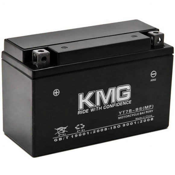 KMG Batterie Compatible avec Yamaha 125 Zume 125 2009-2012 YT7B-BS Batterie Scellée Sans Entretien Haute Performance 12V SMF Remplacement OEM Sport Motorisé Moto ATV Scooter Motoneige