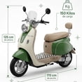 thumbnail image 2 of Bicicleta Eléctrica Cappuccino Verde BikeOn 1200W Autonomía 40 km Velocidad 40 km/h Estilo Retro, 2 of 7
