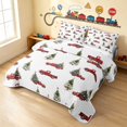 thumbnail image 3 of Erosebridal Christmas Truck Twin Quilt Set, Christmas Tree Twin Coverlet Set, White Christmas 2 Pieces 1 Bedspread and 1 Pillowcase, 3 of 7