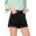 thumbnail image 6 of DOKOTOO Women's Jean Shorts High Waisted Stretchy Denim Shorts Summer Casual Rolled Hem Distressed Shorts Lightweight Zimbaplatinum Denim Shorts, 6 of 10