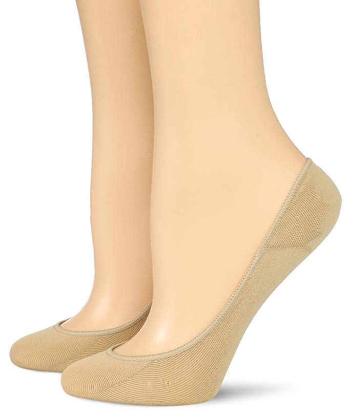 Hue Womens 2 Pair Pack Ultra Low Cut No Show Liner Sock,