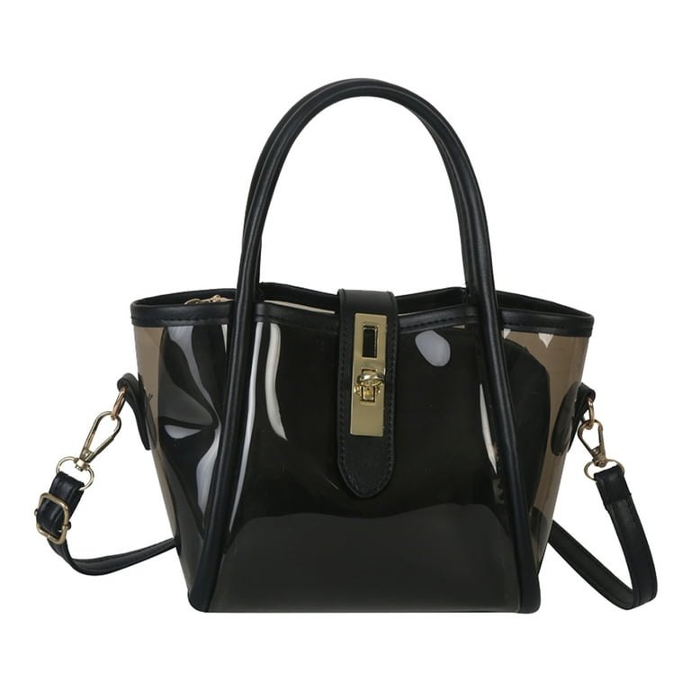Fashion Crossbody Bag Waterproof Top Handle Handbag Simple Casual Hasp for Women Black