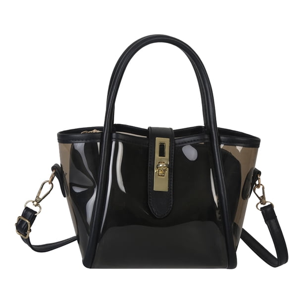Bolsa bandolera de moda de gran capacidad con asa superior para mujer (negro) JShteea Para Estrenar
