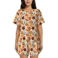 thumbnail image 1 of Balery Hot Fresh Pizza Conjunto de Pijama para Mujer con Estampado, Dos Piezas de Manga Corta y Shorts, Ropa de Dormir Suave con Cuello Redondo y Bolsillos-XX-Large, 1 of 6