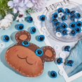 thumbnail image 4 of 1box 50Sets Dodger Blue Resin Craft Eyes 24mm Half Round Cartoon Eyes with Plastic Spacer Cute Safety Eyes for Plush Animal Doll Puppet, 4 of 9