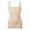Beige, variant on Women Seamless Square Neck Tank Top with Built-in Bra, Fitted Slimming Floral Printed Camisole, Nylon Spandex Stretchy Undershirt for Summer Casual, Swimming Pool and Beach Wear