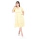 thumbnail image 5 of Vestido cruzado con textura Roman Fashion /Tallas Extras, 9234 (Amarillo) amarillo 38, 5 of 6