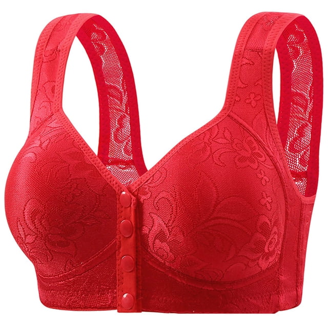 Abcnature Full Coverage Bras for Women Front Buckle Plus Size no Steel Ring Beautiful Back Push Up Bras