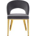 thumbnail image 2 of Meridian Furniture Chaise de Salle à Manger en Velours Gris Roberto, 2 of 7