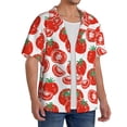 thumbnail image 4 of Vsdgher Hand Drawn Tomatoes Print Men's Wrinkle Free Untucked Cuban Shirt Business Casual Button Down Shirts Short Sleeve Shirt, 4 of 7