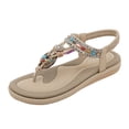 thumbnail image 2 of BRGZLK Women's Summer New Floral Comfort Elastic Casual Seaside Beach Flat Sandals, 2 of 3