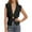 Black, variant on KHONTS Women's Sleeveless Sweater Vest Deep V Neck Button down Waist Cinched Knit Trendy Solid Pullover Tank Tops Black XL