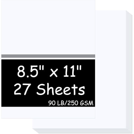 White Cardstock 8.5 x 11,Card Stock Thick Cover Paper 90lb/250gsm,Heavy Card Stocks for Printer,Scrapbook,Crafts,Christmas Decor,Invitations (Cardstock 11, 27 Sheets)
