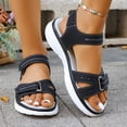 thumbnail image 2 of BRGZLK Sandals with Arch Support For Woman Casual Summer Versatile Breathable Solid Color Wide Width Open Toe Ankle Strap Comfortable Slip On Beach Walking Shoes, 2 of 7