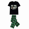 thumbnail image 5 of LuLiaMenton Matching Couples Christmas Pajamas Be The Light Plaid Short Sleeve Long Pants Set, 5 of 5