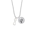 thumbnail image 2 of Delight Jewelry Silvertone Medium Elegant Infinity Sign Silvertone Script Initial Disc - P - Charm Necklace, 20"+3", 2 of 4