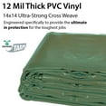 thumbnail image 2 of Moose Supply 15' x 15', 12 Mil PVC Vinyl Heavy Duty Waterproof Tarp Covers, Green, 2 of 7