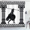 thumbnail image 1 of Ambesonne Retro Shower Curtain, Warrior Ready Attack, 69"Wx75"L, Black White, 1 of 3