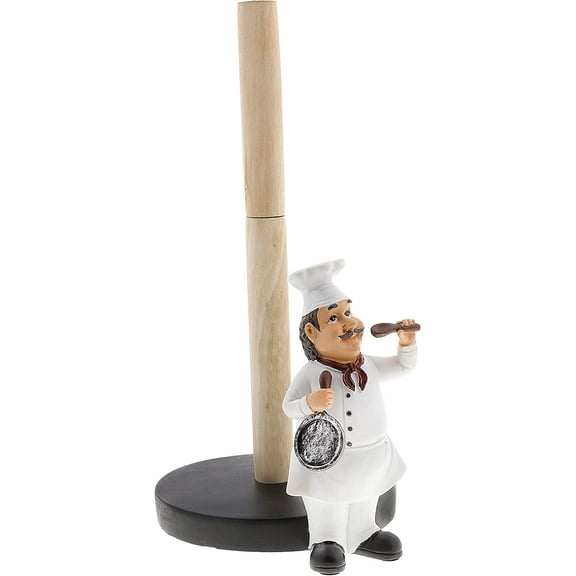 Servette Home Fat Chef Figurine Resin Paper Towel Holder Chef Kitchen D?cor Collection