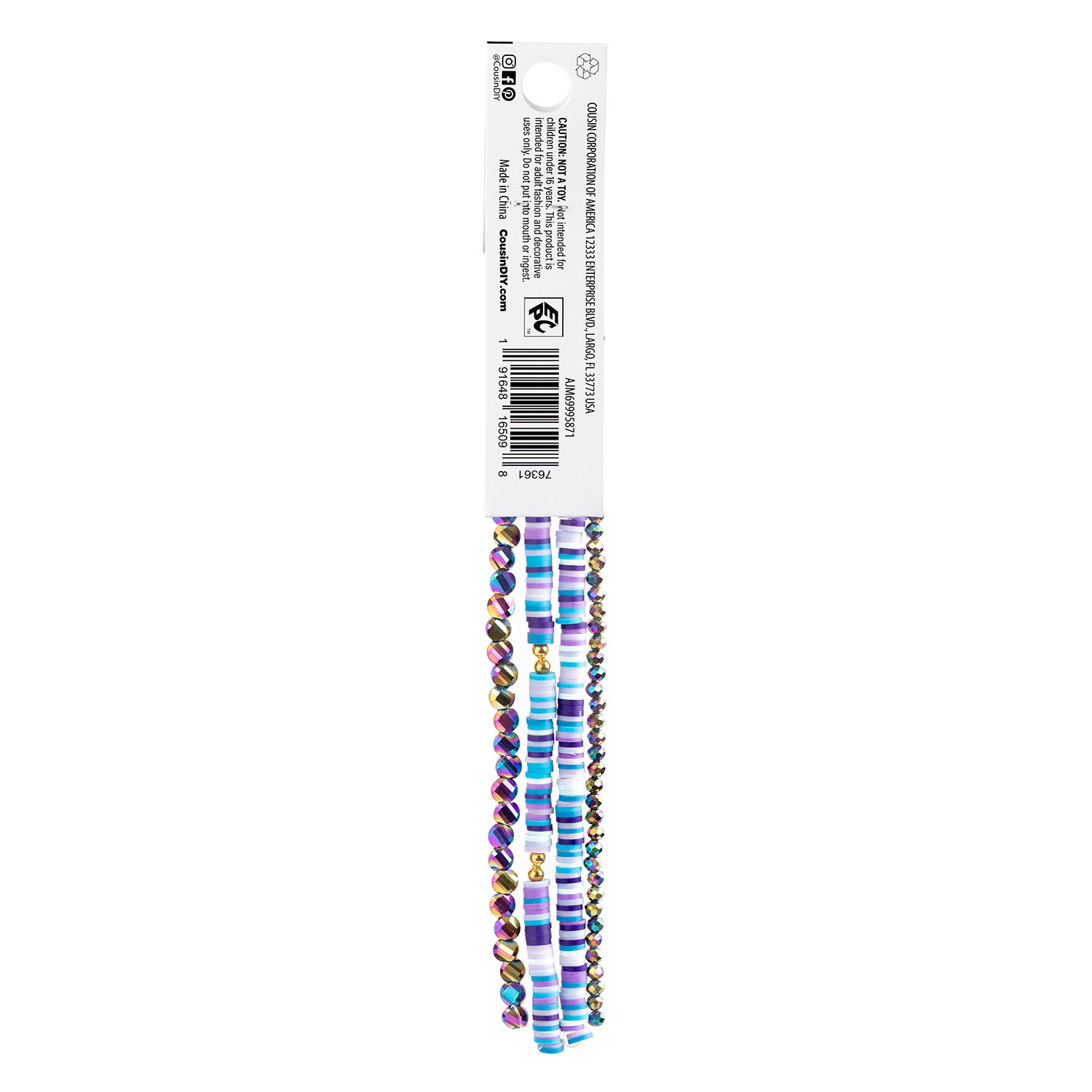 CousinDIY Jewelry Making 4-Strand Bead Kit With Heishi, Rainbow Glass Rondelle and Coin Beads